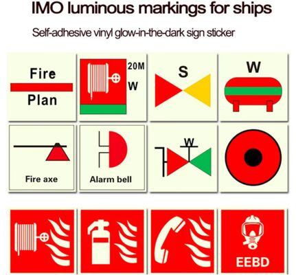 Self Luminous sticker for IMO signs Photo Luminescent Vinyl glow in the dark for Identifying Signs