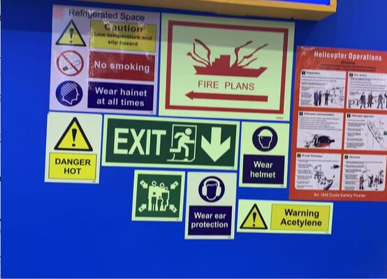 Self Luminous sticker for IMO signs Photo Luminescent Vinyl glow in the dark for Identifying Signs