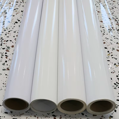 자동차 랩 흰색 광택 회색 접착제 버블 무료 자체 접착 비닐 스티커 100mic/140gsm